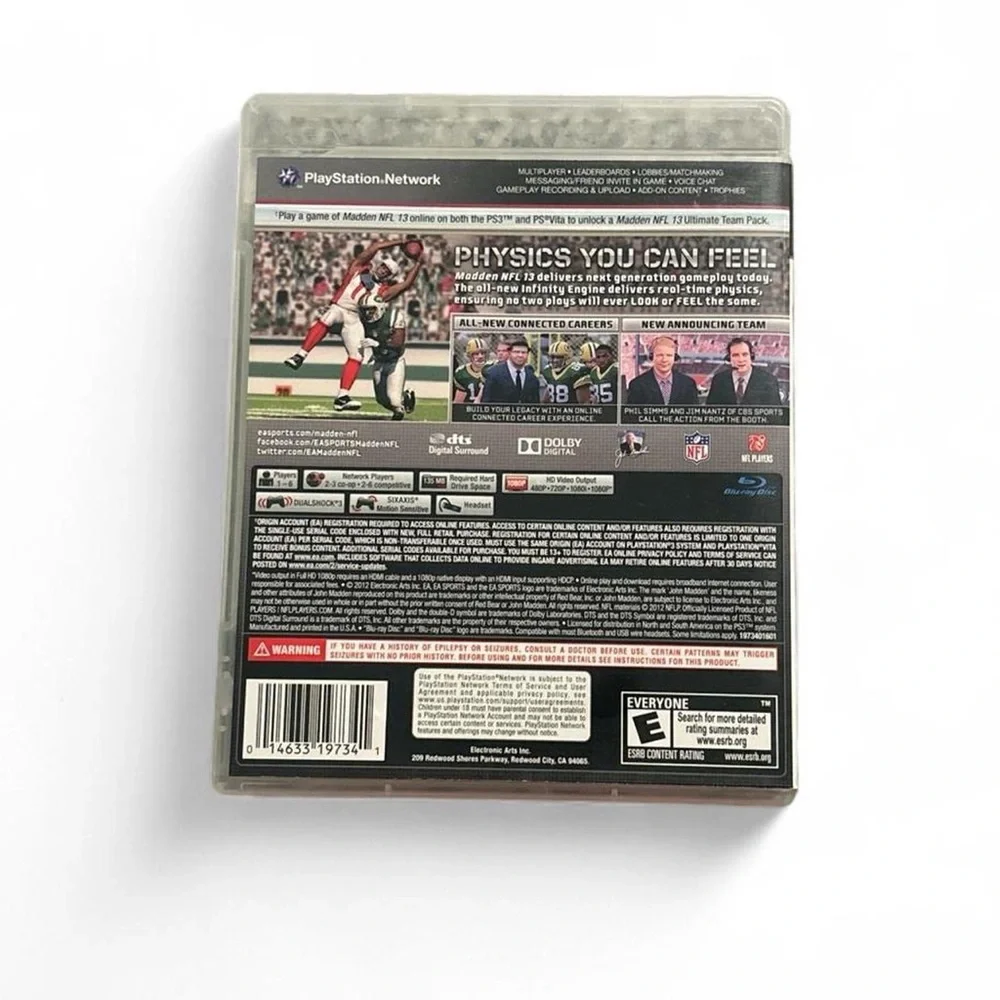 Sony PS3 Madden NFL 13 Video Game - Black and White